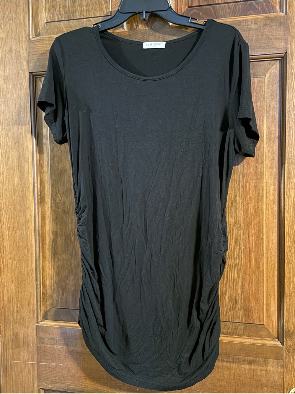 Women’s Black Short-Sleeve Scoop Neck Top - Picture 2 of 7